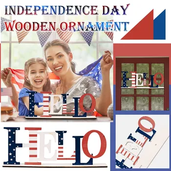 Americký Den Nezávislosti Dekorace Dřevěná Písmena Kreativní Spojených Států Dne 4. července Dovolenou, Diy Ornament Slávu