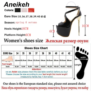 Aneikeh 2021 Ženy Slingback Boty Módní Tenké Podpatky Kolo Toe Čerpadla Spony Popruh Patent Kožené Zapatos De Mujer Velikost 35-43