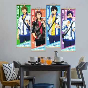 Anime Zdarma! Iwatobi Swim Club Zdi Plakáty Domova Komické Výstavní Stěna Z Masivního Dřeva Visí Svitek Art Malování
