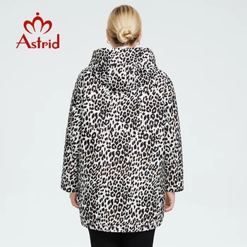Astrid 2021 Jaro Podzim Dámské Oversize Oboustranná Bunda Teplá s kapucí na zip Leopardí Kabát Ženy Bundy Svrchní AM-9736
