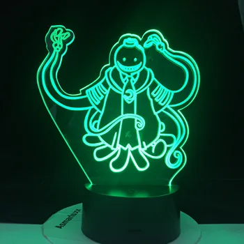 Atentát Třídě Korosensei Obrázek Dítě Noční Světlo pro Ložnice Dekor Světle Anime Dárek pro Dítě Tabulka 3d Lampa Dropship