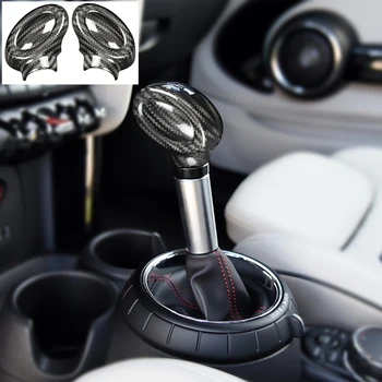 Auto Gear Shift Knob Kryt z Uhlíkových Vláken pro Mini Cooper F54 F55 F56 F57 F60 Příslušenství Obložení Interiéru Auta Uhlíkových Vláken samolepky