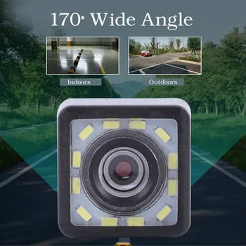 Auto Zadní Pohled Kamery Univerzální 12 LED pro Noční Vidění Záložní Parkoviště Reverzní Vodotěsný Fotoaparát 170 Široký Úhel HD Barevný Obraz