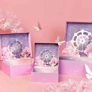 AVEBIEN Cherry Blossom Dárková Krabička balení Kreativní High-end Romantické Květinové Pole 2021 Nový Produkt Malé 3D Stereo Dárkové Pásků сумка