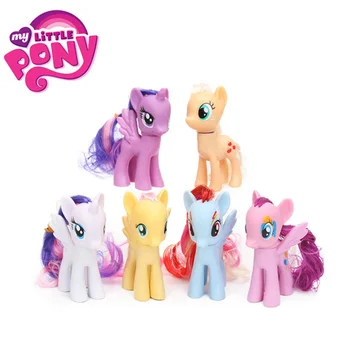 Balení 6 my Little Pony Hračky Set Friendship is Magic Rainbow Dash, Twilight Sparkle, Pinkie Pie, Rarity PVC, Akční Figurky, Panenky