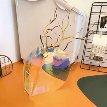 Barevné Akrylové Vázy Umění Geometrické Sluneční světlo Svítání DaybreakNordic Duha Vázy pro Domácí Dekorace Desktop Dekor