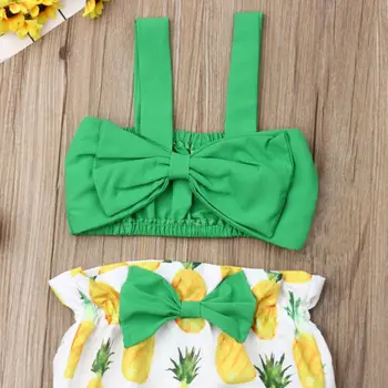 Batole Dívka Oblečení 2019 Létě Novorozence Baby Girl Oblečení Plodin Vesta Top Ananas Šortky Letní Outfit