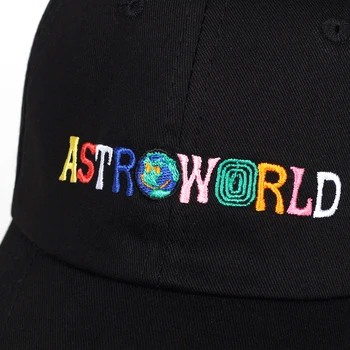 Bavlna ASTROWORLD Kšiltovky Travis Scott Unisex Astroworld Vysoce Kvalitní Výšivky Muže, Ženy Letní Klobouk