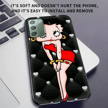 Betty Boop Cartoon Pouzdro Pro Samsung Galaxy S20 FE S10 Plus S21 Ultra S9 S8 Coque S7 Edge S10e Černý Měkký Kryt Telefonu Funda Capa