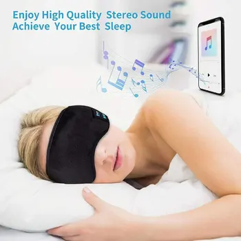 Bluetooth 5.0 Spaní Oční Maska Cestovní Hudební Sluchátka Bezdrátové Náhlavní soupravy Oční Stíny pro Běžecké Sporty