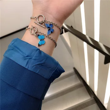 Bodomian dívka modrý motýl slovo spony náramek módní roztomilý náramek šperky dívka dárek