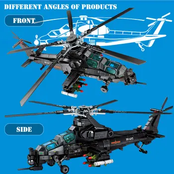 BZDA Vojenské Policie Z-10 Ozbrojený Vrtulník Stavební Bloky Swat Síly Model Letadla Cihly Vzdělávání Údaje Cihly Děti Hračky