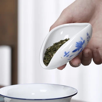 Bílý Porcelán, Čaj, Lotosový Čaj Zhodnocení Lopata Lžíce Kung Nastavit Umění A Čajového Obřadu Oblek Pro Pití Teaware