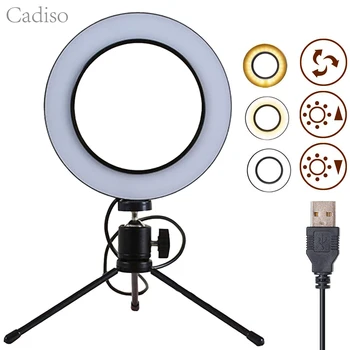 Cadiso Fotografie Stmívatelné Remax LED Selfie Prsten Světla 3500-5500k Photo Studio Lampa S USB konektorem Pro Make-up Video Live Youtube