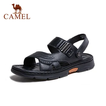 CAMEL Pánské Boty 2021 Letní Nové Hovězí Pohodlné Sandály Pantofle Dual-použití Non-slip Soft-podrážkou Obchodní Sandály pro Muže