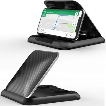 Carbon Fiber Auto Telefon Držák na Palubní desku Univerzální 3 až 7 palcový Mobilní Telefon Klip Držák Držák Pro iPhone XR XS GPS Stojan