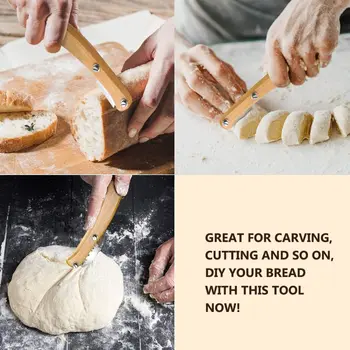 Chléb Arc Krájení Nůž Loupání Nástroj, Francouzský Toast 5 Blade Kus Dřevěnou Rukojetí Pečení Home Hotel Restaurace Snack Nástroj