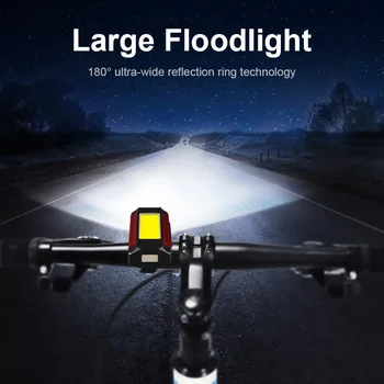 Cyklistické Světlo Dobíjecí 2*XPE LED Bike Světlometů, USB MTB Svítilna Power Bank Nouzové COB Pracovní Světlo s Ocasem Magnet, 7 Režimů