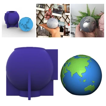 D0LC 3D Světě Epoxidové Pryskyřice Formy Svíčky Omítky Silikonové Formy DIY Řemesla Stolní Ozdoby Odlévání Nástroje