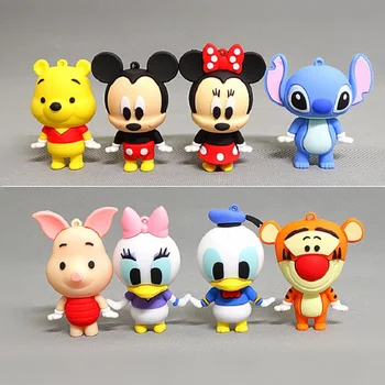 Disney Mickey, Minnie, Donald, Medvídek Pú, Tygr Steh Silikonové PVC Model Panenky Dekorace Přívěsek na Klíče Strana Dárek