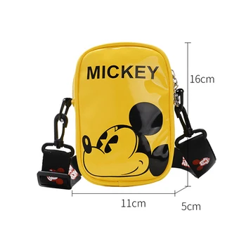 Disney Mickey Mouse dětské Tašky Nový Patent Kožená Taška přes Rameno Karikatura Anime Dítě Mince Kabelku Dívky Messenger Bag