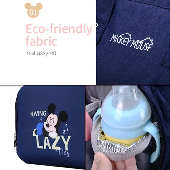 Disney Mickey Mouse Volný USB Maminka Plenu Tašky Mateřství, Dítě, Taška Baby Kočárek Velká Kapacita Maminka Plenu Tašky Cestovní Maminka Bag