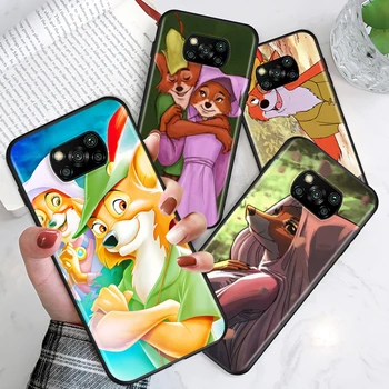 Disney Roztomilý Kreslený Robin Hood Pro Xiaomi Poco X3 NFC M3 M2 X2 F2 F3 Pro C3 F1 Mi Hrát Mix 3 A3 A2 A1 Černý Telefon Případ