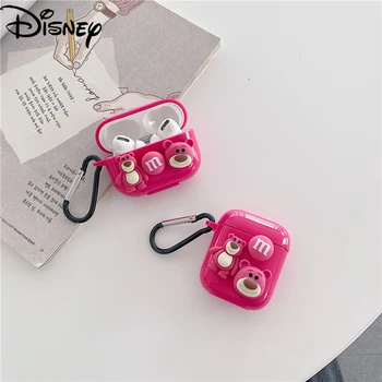 Disney strawberry medvěd wireless Bluetooth-kompatibilní headset, ochranný kryt pro AirPods/2/3 generace Pro anti-podzim skladování