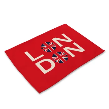 Evropské a Britské London Auto Logo Western Prostírání Telefonní Budky Britská Vlajka Bavlněné a Lněné Izolace Nádobí Mat