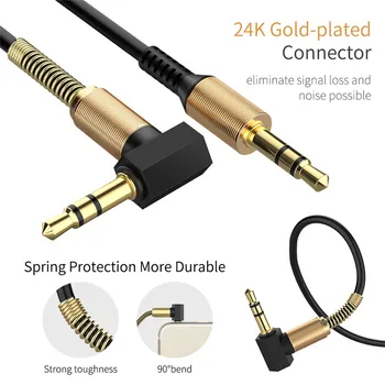Flexibilní Jaře Audio Kabel 3,5 mm Jack-3,5 mm Jack Samec na mužskou Kabel Aux pro Chytrý Telefon pro Bluetooth Reproduktor Sluchátka Kód