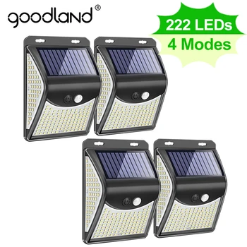 Goodland 222 100 LED Solární Světlo Venkovní Solární Lampa s Pohybovým Senzorem Solární Sluneční světlo Reflektorů pro Zahradní Dekorace