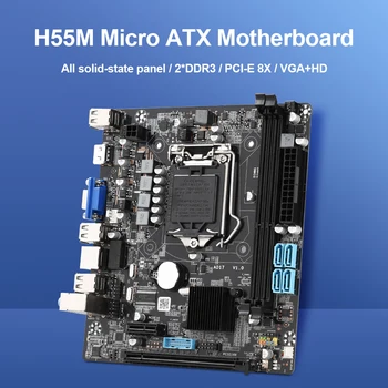 H55M Micro ATX Herní základní Deska LGA 1156 Socket H H1 DDR3 Dual Channel PCIe Gen 2 X8 GPU Slot, VGA, HDMI-Kompatibilní