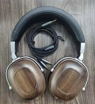 HANADOMI B8 Sluchátka Ořechového Dřeva Slitiny Monitor Sluchátka 50mm Berylium Dynamické Hi-Fi Stereo Přes Ucho Headset Šumu