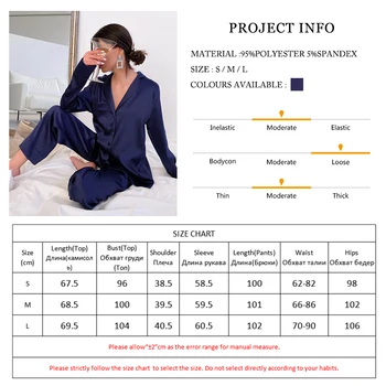 HiLoc Pocket Jediného Breasted Satén Oblečení Na Spaní Sexy Dvoudílný Set Dlouhý Rukáv Domácí Oblek Pro Ženy Pyžama Solidní Jarní Sad 2021