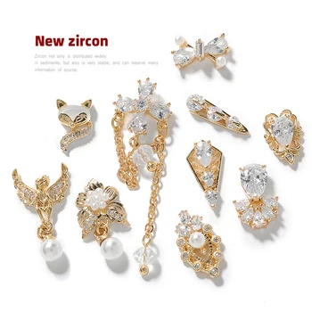 HNUIX 1ks 3D kovové Zirkon Nail art šperky japonské nehty dekorace top kvalitní zirkon crystal manikúra zirkon diamant přívěsky