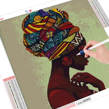 HUACAN Diamond Malování Portrét Plný Vrták Africké Ženy Diamond Výšivky Prodej Obrázek Drahokamu Kit Domácí Dekoraci