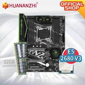 HUANANZHI X99 F8 základní Desky X99 s procesory Intel XEON E5 2680 V3 s 2*16G DDR4 RECC paměti combo kit sada NVME SATA 3.0 USB 3.0 ATX