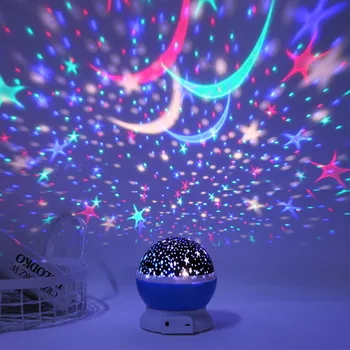 Hvězdnou Oblohu Projektor LED Rotující Noční Osvětlení Děti Ložnice Dekorace Barevné Romantické Projekční Lampa Dárky k Narozeninám