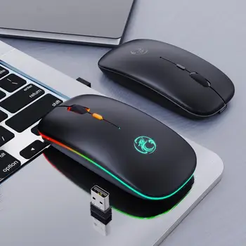 IMICE E-1300 Wireless Mouse Dobíjecí Bluetooth, Duální Režim Ztlumení Světelného Bezdrátová Myš pro PC Počítač Notebook