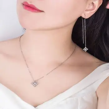 IU stejné 2ks/1set náhrdelník+náušnice Deluna hotel TV Drama korejský módní řetězce šperky Valentýna Dárek
