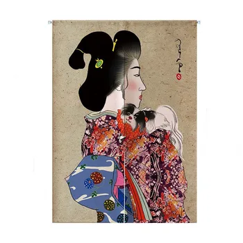 Japonské Kimono Dámě Dveře, Záclony, Oddíl Koupelna Sushi Hotel Domácí Kuchyně Restaurace Biparting Otevřený Obrazovky Dekorace