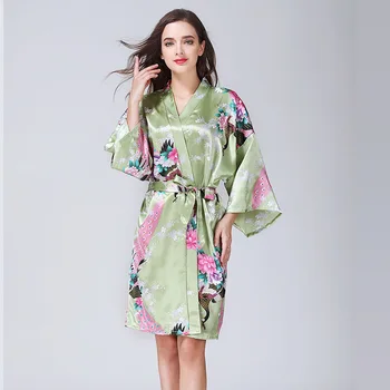 Jarní a Letní Dámské Pyžamo Sexy Japonské Kimono Cardigan Noční košili Župan Dámské Plus Velikost Volné Fashion Home Service
