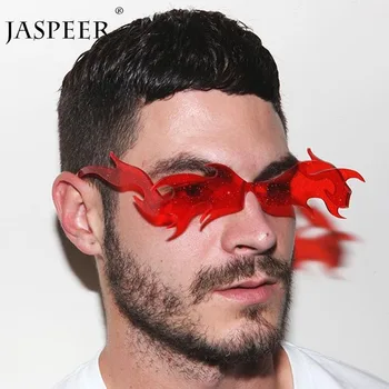 JASPEER 2021 bez Obrouček Vintage sluneční Brýle pro Muže Jeden Kus Punk Sluneční Brýle, Ženy, Třpytky Odstíny Bezrámové Brýle UV400