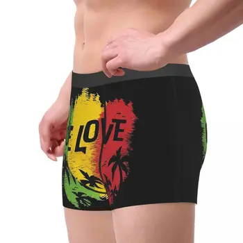 Jedna Láska Hudba Reggae Rasta Vlajky, Slipy Breathbale Kalhotky Muži Spodní Prádlo Pohodlné Boxer Kalhotky Šortky