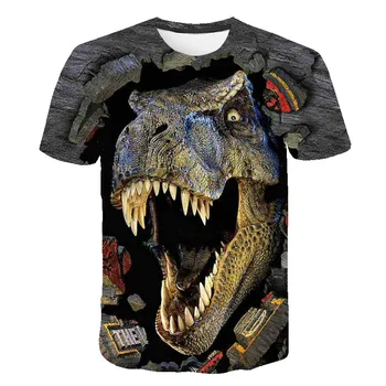 Jurassic Dinosaur Harajuku Děti T Košile Cool Girls T-košile Letní Ležérní Krátký Rukáv 3D Tisk, Anime, Kpop Chlapci Dívky Oblečení