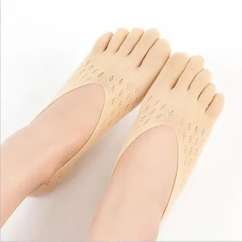 Kompresní Ponožky Ženy Ponožky Toe Ortopedické Ultra Low Cut Vložka s Gelem Tab Prodyšný Nylon Sportovní pětiprsté Ponožky