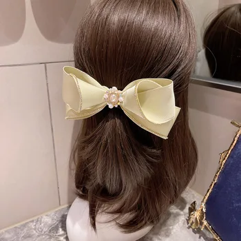 Korejský Tkaniny Luk Vlásenka pro Ženy Crystal Drahokamu Vlasy Luky Klip Elegantní Sponky do Vlasů Šperky pokrývka hlavy Vlasy Příslušenství