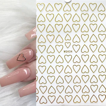 Kouzlo šílená ženská srdce samolepící nehty nálepka nálepky designer dodávky tisku na nail art dekorace plné pokrytí nehtů tipy