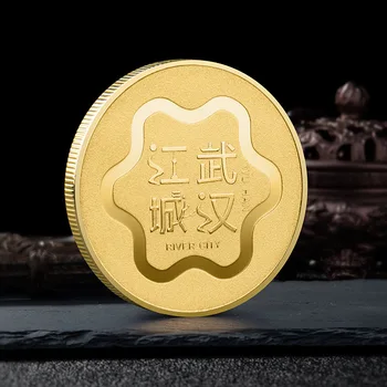 Kovový Odznak Malované Věž Žlutého Jeřába Pamětní Mince Malebné Místo zajímavosti Přizpůsobit Turistické Kolekce Suvenýr