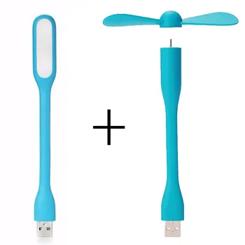 Kreativní USB Ventilátor Flexibilní Přenosné Mini Ventilátor a USB LED Světlo Lampy Pro Power Bank & Notebooky & Počítače, Letní Gadget